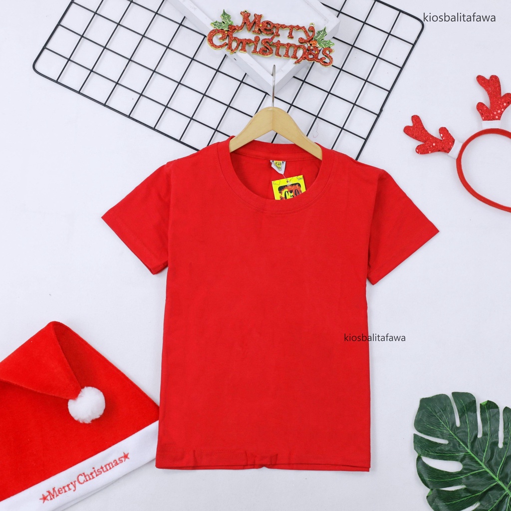 Kaos Merah Putih uk 2-10 Tahun / Polos Anak Baju Laki Perempuan Murah Atasan Lengan Oblong Agustusan