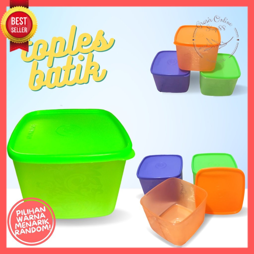 GOS - B214 - Toples Persegi - Toples Motif - Toples Kue - Toples Makanan