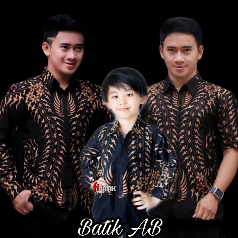 Baju Batik Couple Ayah dan Anak Lengan Panjang Motif Terbaru Usia 2-13 th