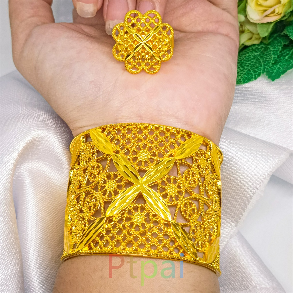Gelang kendari free cincin Terbaru Dubai Xuping Perhiasan lapis Emas 24k Wanita Motif