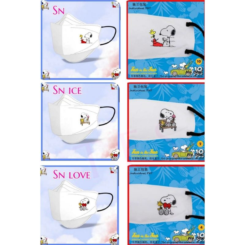 CL Masker KF94 isi 10 Snoopy White