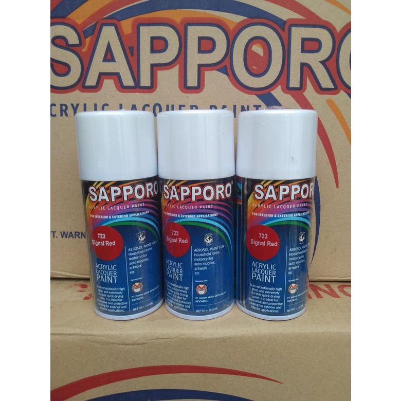 saporo acrylic lacquer paint pilok pilox cat spray sapporo 150ml saporo 723 signal red 150ml merah cabe merah ferari