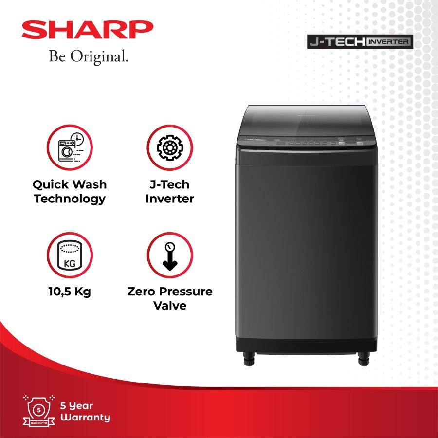 MESIN CUCI AUTO SHARP 9,5KG ESM9500XT ESM 9500XT