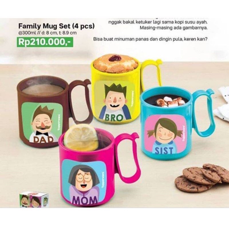Tupperware Family mug set gelas / cangkir minum