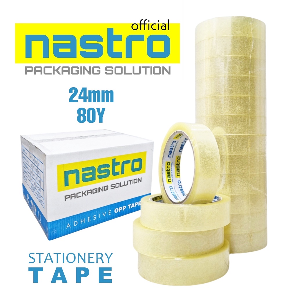 

SELOTIP BENING NASTRO 24mm x 80y x 40micron PER KARTON - STATIONERY TAPE - SOLATIP ISOLASI SOLASI BENING TRANSPARAN - SELOTIP MURAH - LAKBAN NASTRO