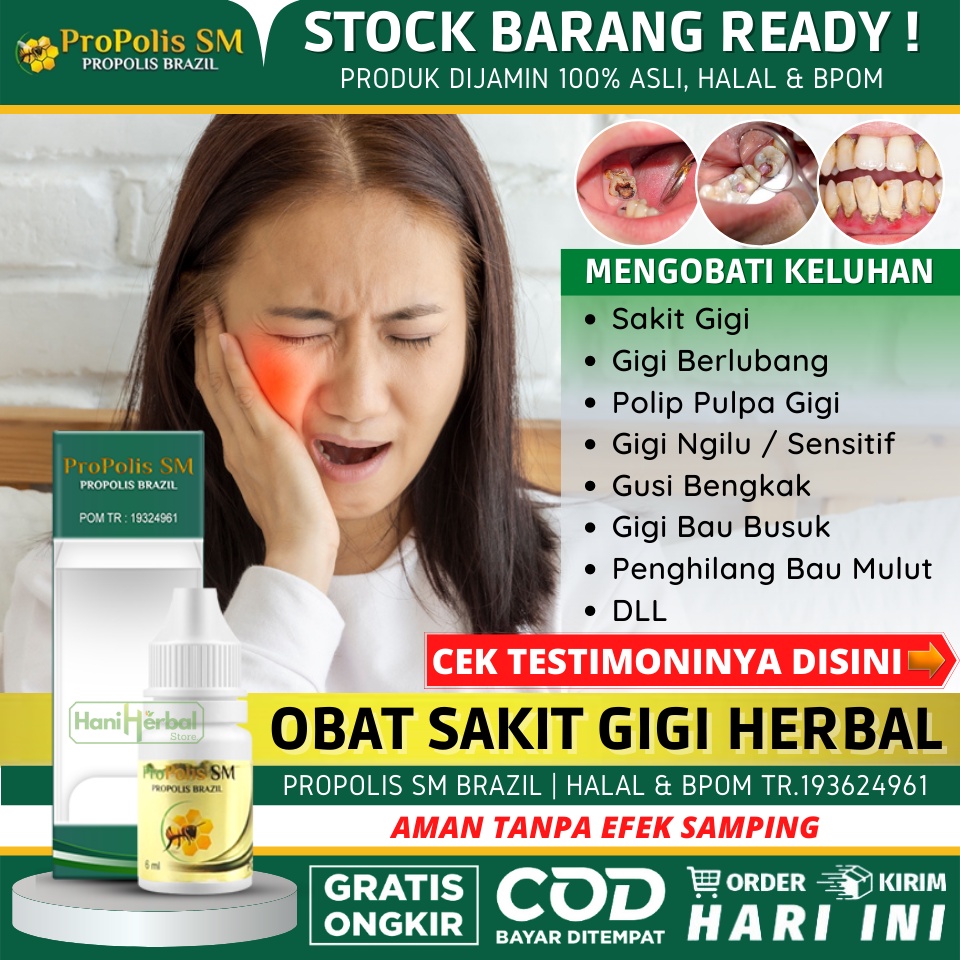 Obat Herbal Untuk Sakit Gigi Anak & Dewasa, Obat Sakit Gigi Berlubang, Polip Pulpa Gigi, Gusi Bengka