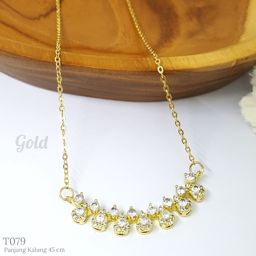 PGX Kalung Titanium Wanita Anti Karat Aksesoris Fashion Perhiasan Premium - T079