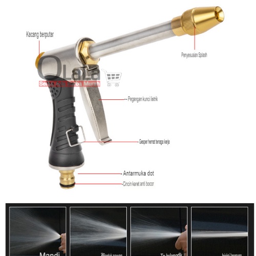 Kepala Semprotan Air Cuci Motor Nozel Jet Kencang Kepala Selang Air Tanaman JS-H16-60