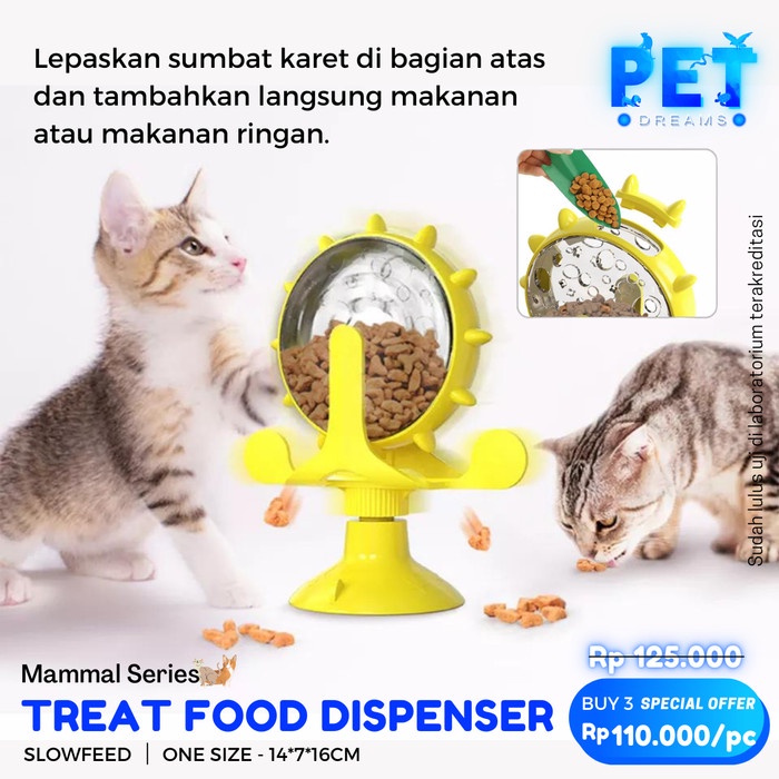 MAINAN KUCING ANJING SNACK DISPENSER TEMPAT MAKANAN GERAK CAT DOG TOY