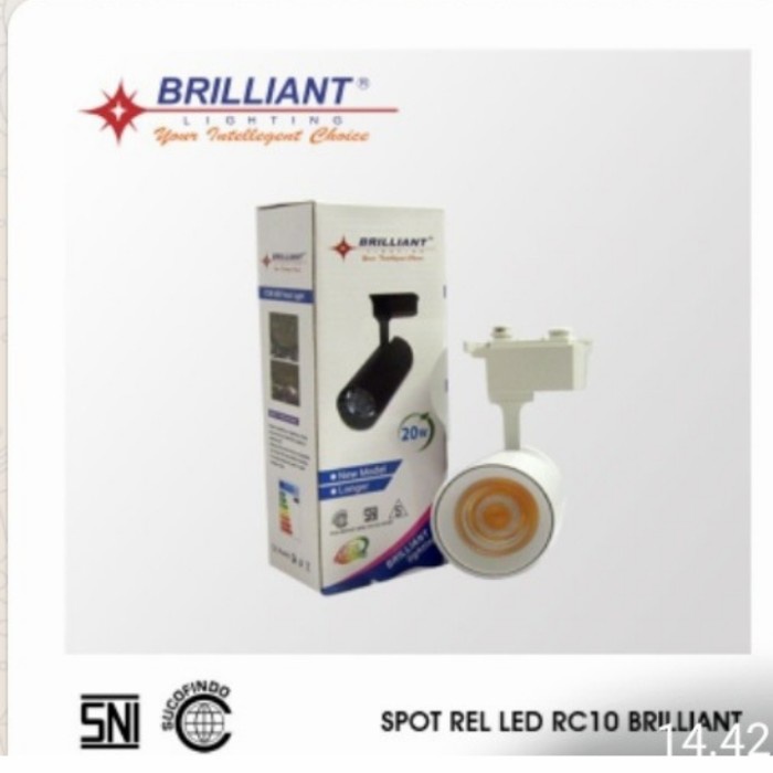 LAMPU SOROT / LAMPU HOLDER RELL LED BRILLIANT 3 CAHAYA 7W T1606 - BODY PUTIH