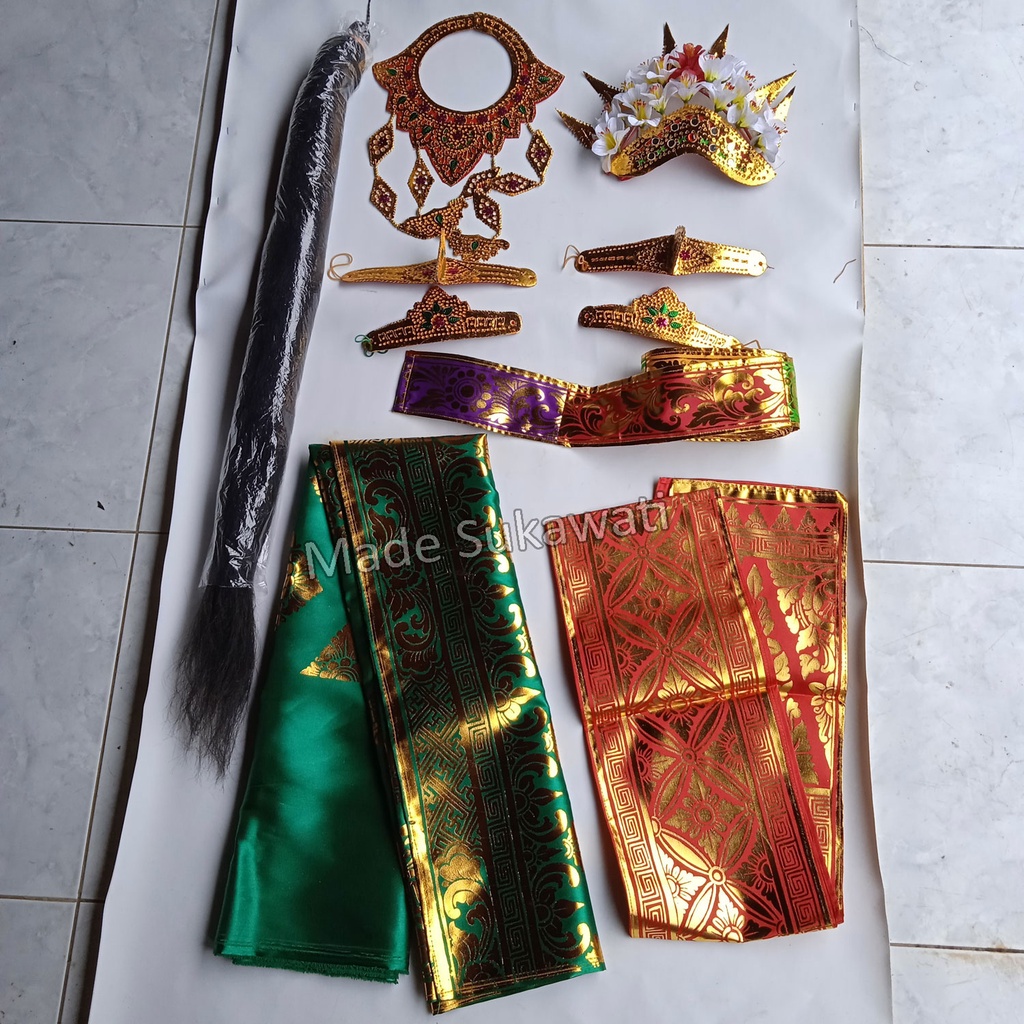 Set pakaian busana tari adat khas bali kostum komplit