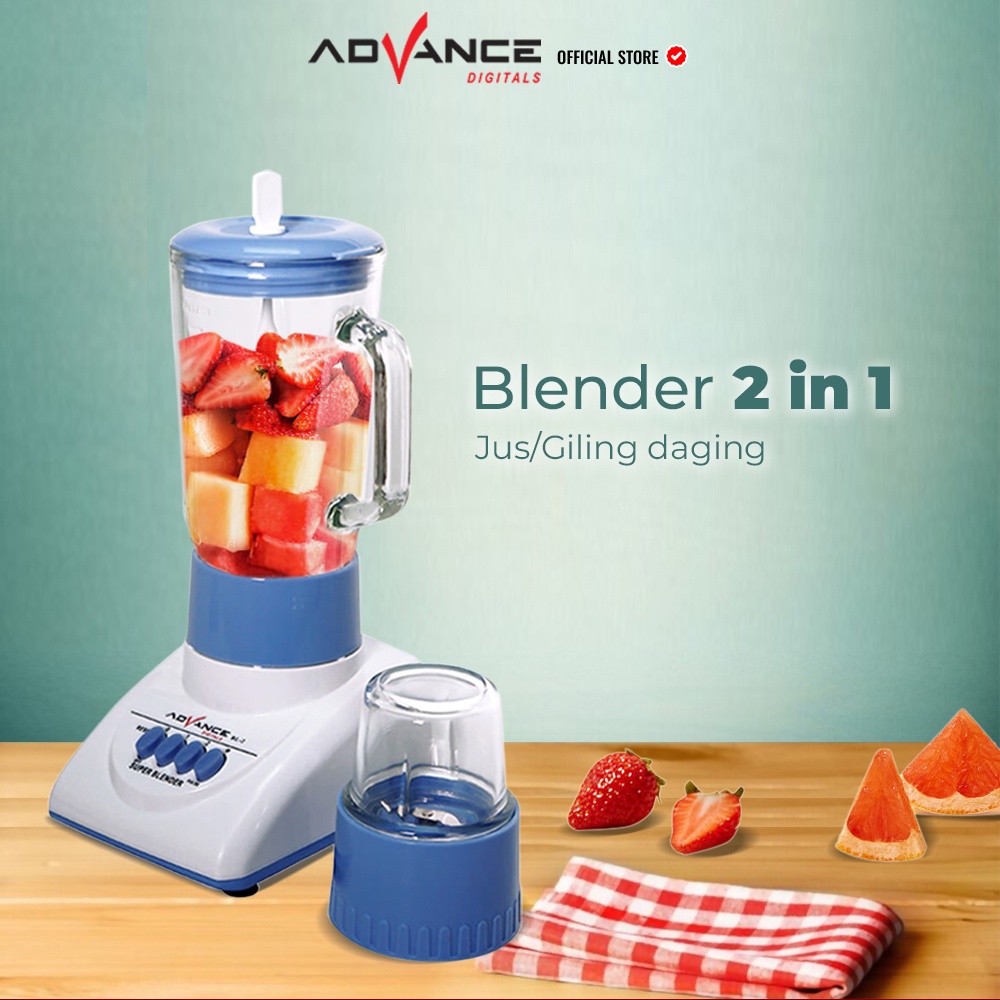 ADVANCE Blender Kaca 2in1 Food Grade 1.5 Liter 200 Watt BL-2