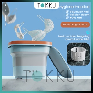 TOKKU Mesin Cuci Portable Lipat Mini Folding WASHING MACHINE untuk Pakaian Dalam / Kaos Kaki / Pakaian Bayi / Anak Kos / Asrama