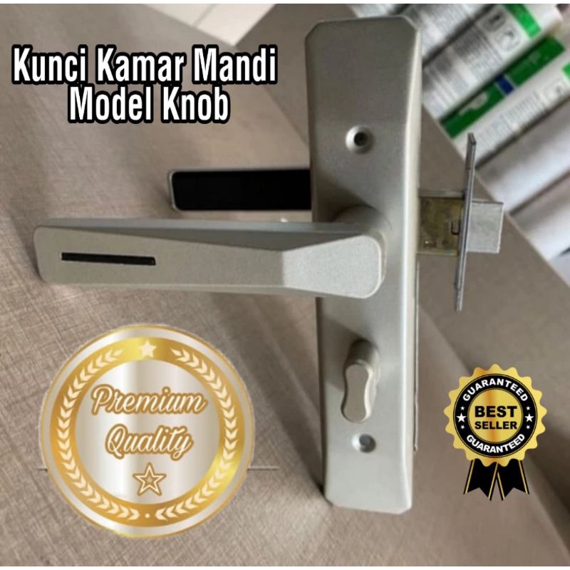 Kunci Pintu Kamar Mandi/Handle WC Knob Warna Silver &amp; Coklat Satu Set