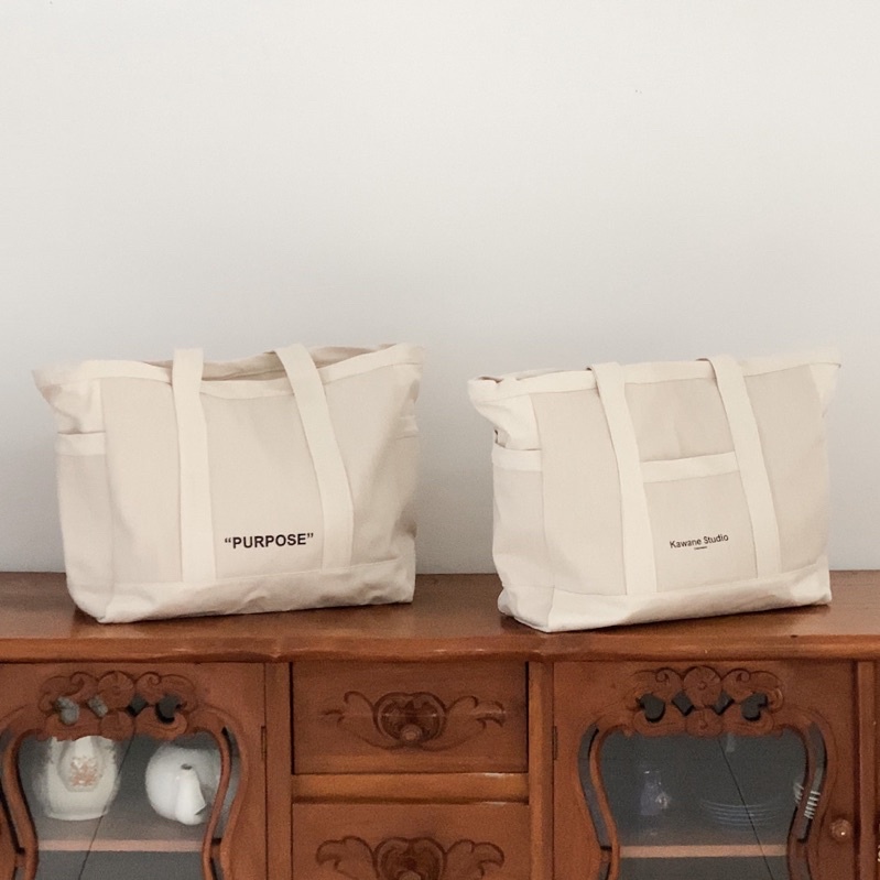 Kawane Studio - Totebag Canvas Premium Unisex - Purpose White