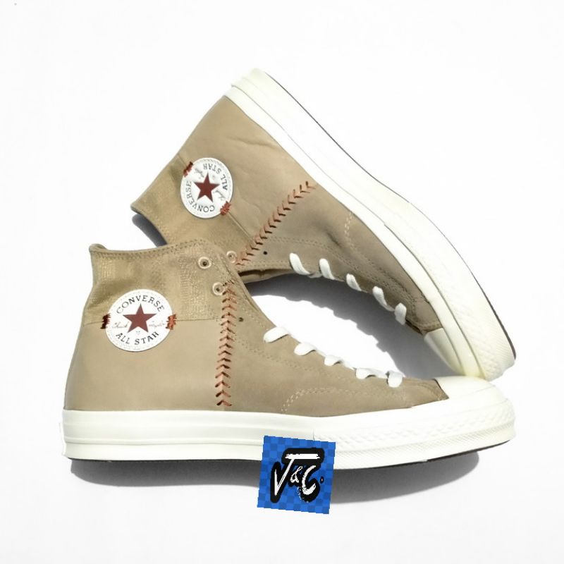 Converse Chuck 70 70s Crafted Mix Mixed Material Split Patchwork Hi Khaki