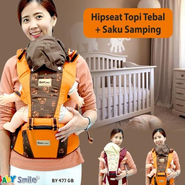 Gendongan Hipseat gendongan bayi duduk BY-477 BABY SMILE baby carrier - Maroon