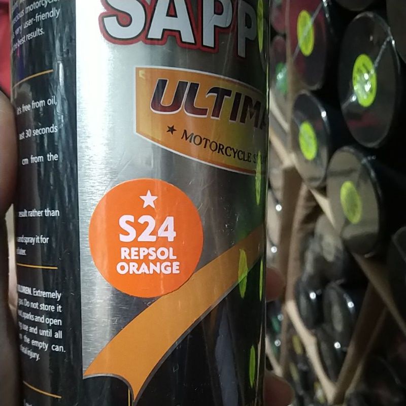 cat spray pilok pilox cat semprot sapporo ultimate S24 Repsol orange repsol saporo  400ml