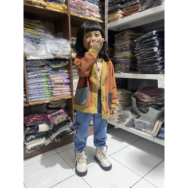 BABYMOI | KIYO Cardigan | Baju Sweater Outer Anak Laki Laki Perempuan Unisex