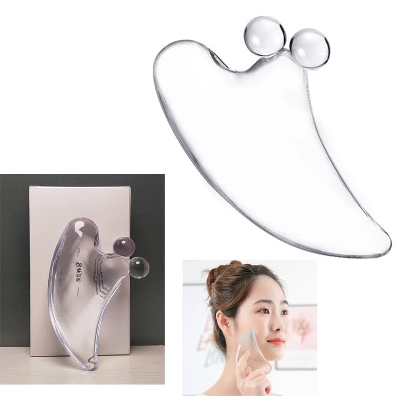 Alat Pijat Wajah Gua Sha Akupuntur Terapi Muka Kristal Resin Asli Alami Massage Massager Stone F849