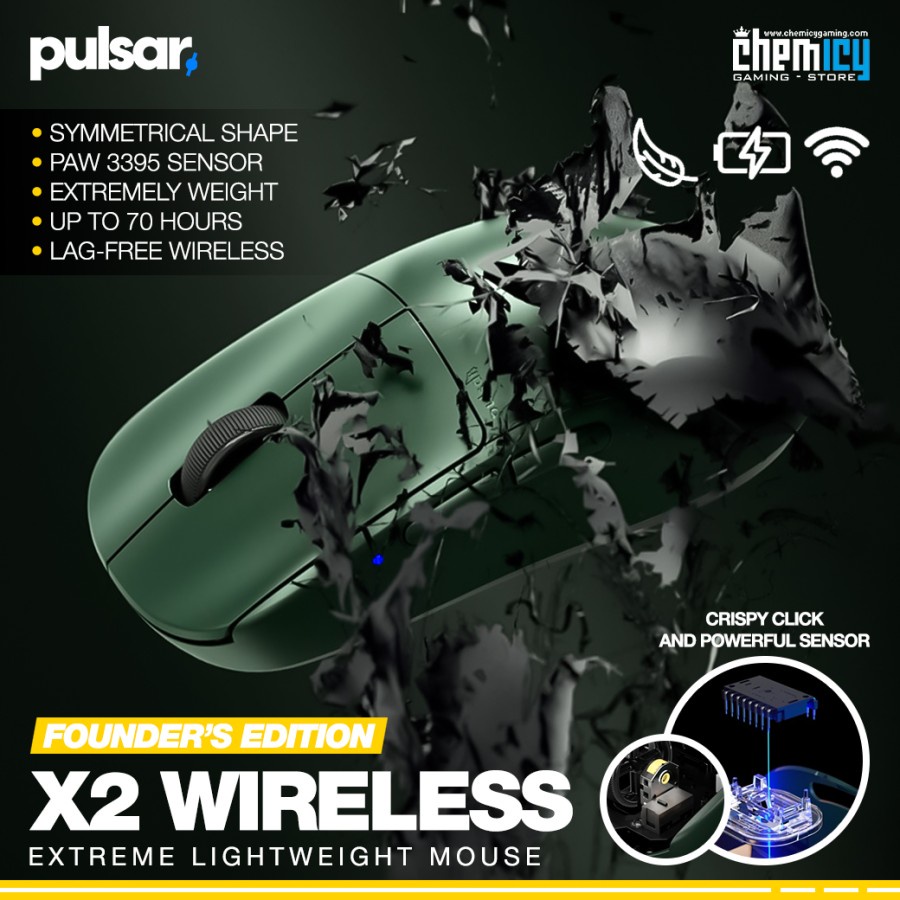 Pulsar X2 Founder Edition Lightweight Wireless Gaming Mouse