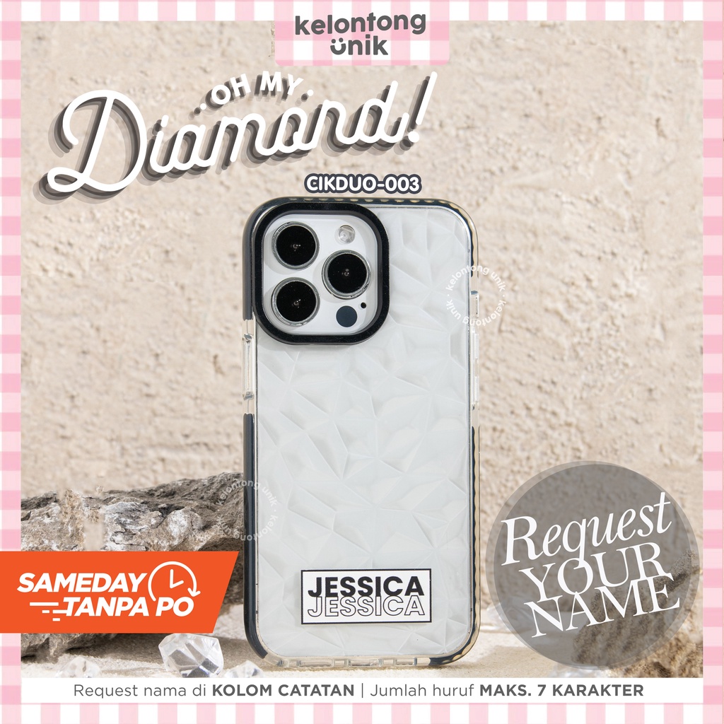 LANGSUNG KIRIM TANPA PO | (Seri 2) For iPhone - OMD! OH MY DIAMOND Case - Premium Case Custom Nama