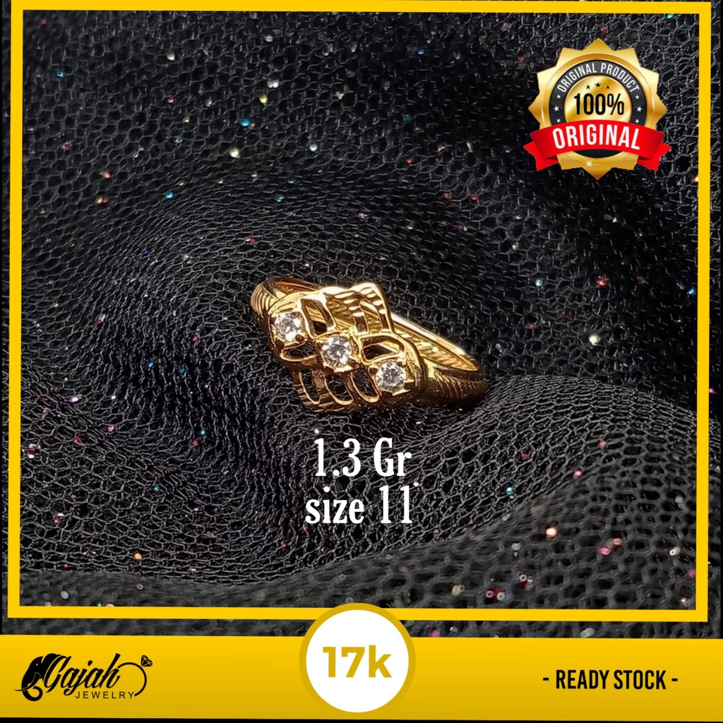 Cincin emas 17K - 1.3 gr kadar 750 - 3903