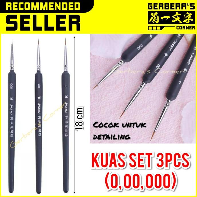 

READY STOCK MARIES NYLON PAINT BRUSH SET 3PCS KUAS CAT GUNDAM HAND BRUSH DETAILING !!!!!