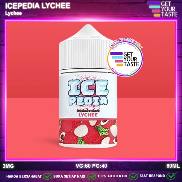 Jual Liquid Icepedia Lychee Freebase 60ML Ice Pedia by Majapahit Brew