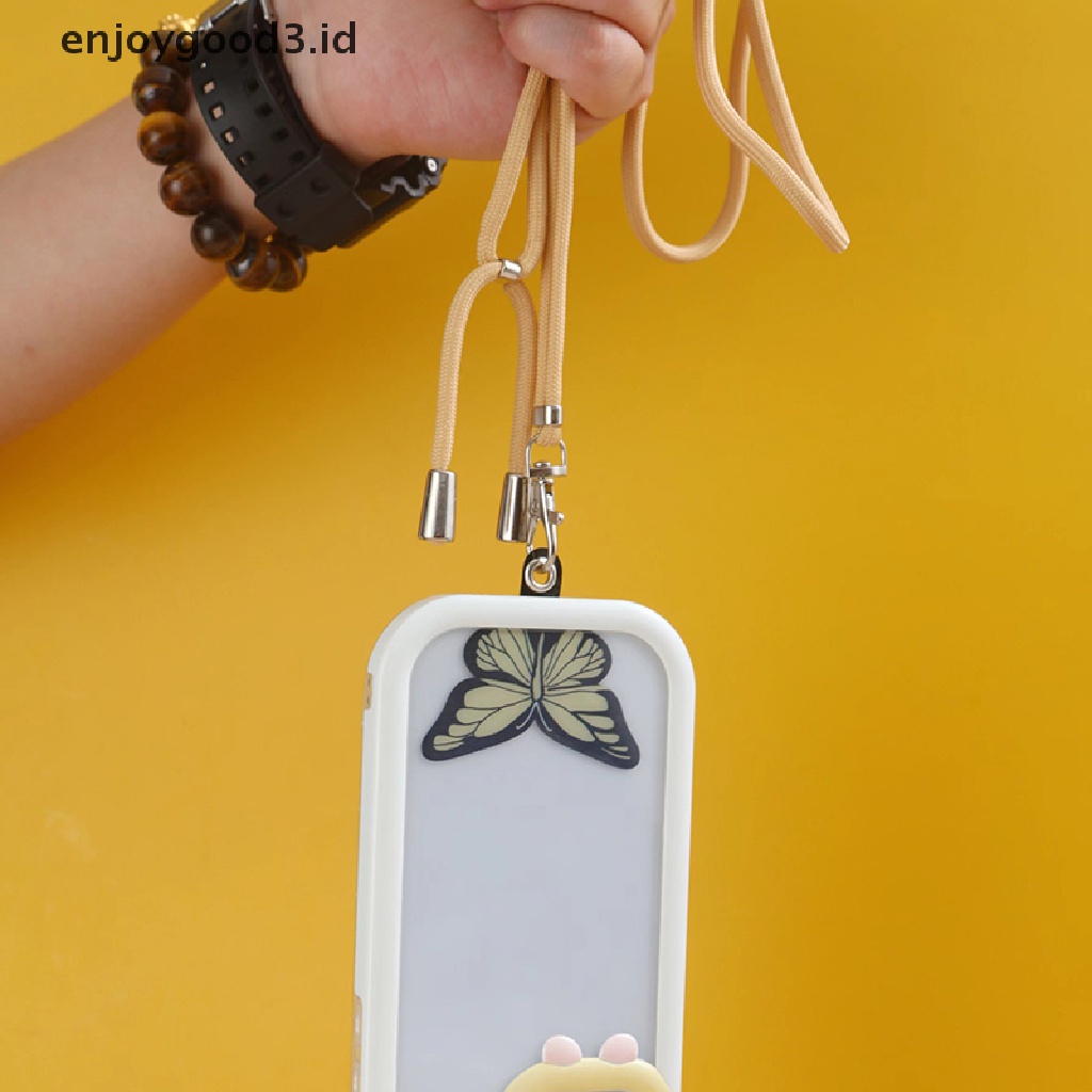 Tali Lanyard Butterfly Card Gasket Pengganti Anti Hilang Motif Kartun Untuk Aksesoris Ponsel Universal