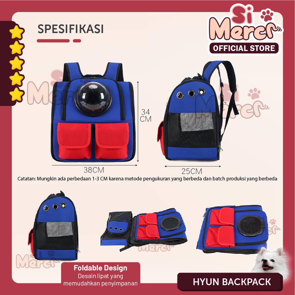 Tas Ransel Anjing Kucing Transparan / Tas Astronot Kucing Anjing / Pet Cargo / Pet Backpack