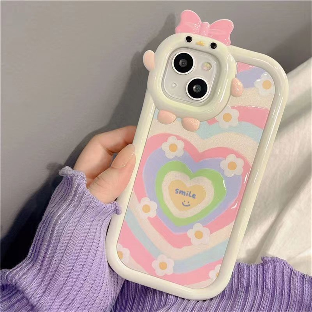 Realme 10 Realme C33 C30 C31 C35 C21Y C25Y RealmeC11 C25 C17 C15 C12 C3 C2 7i 5 5i 6i Gradiasi Cinta Daisy Flower Silikon Lembut Casing Cover