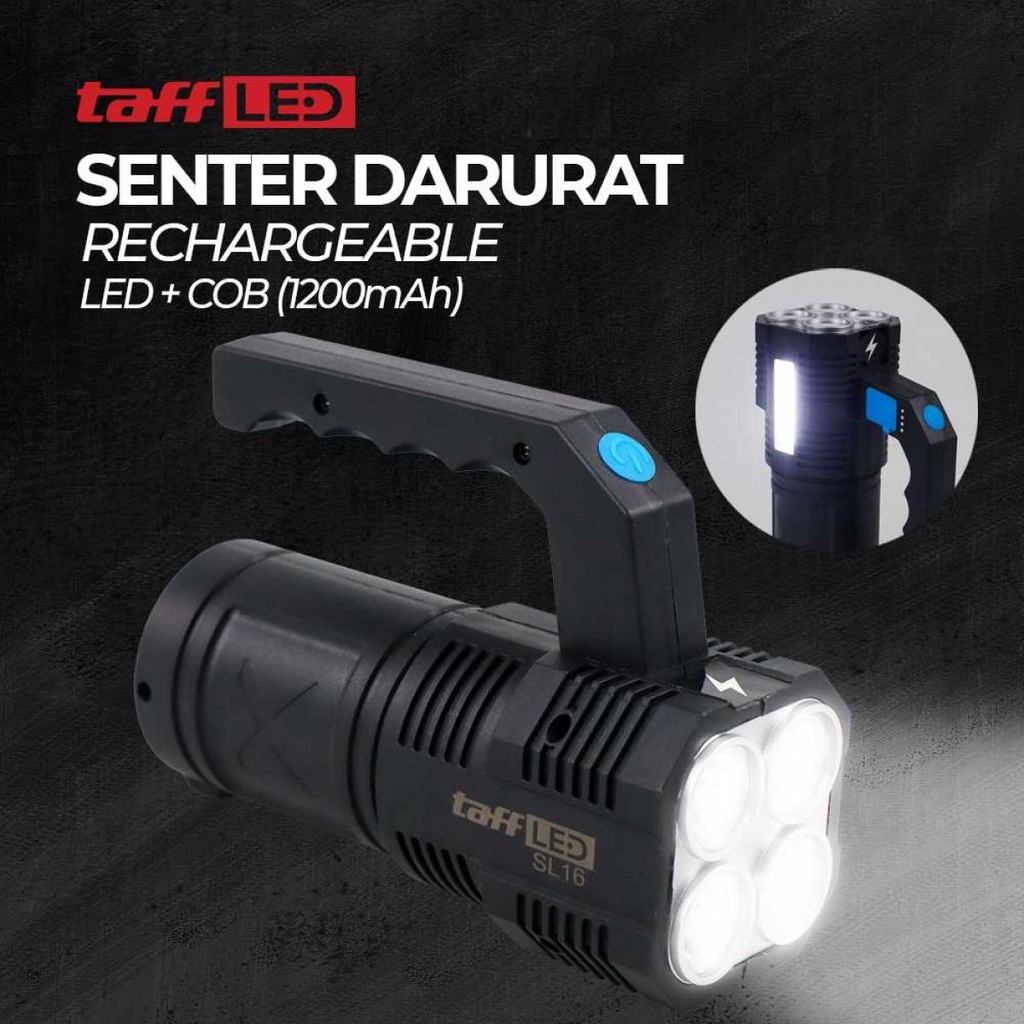 Senter Lentera LED Waterproof Flashlight Rechargeable 1200 mAh