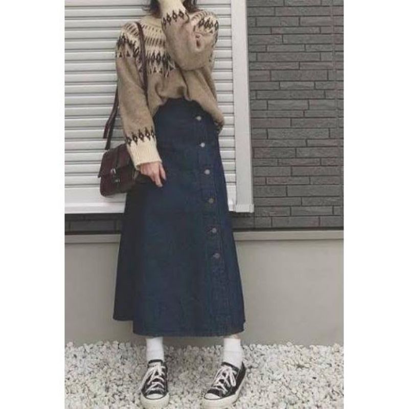 UNIQ*LO DENIM SKIRT WANITA