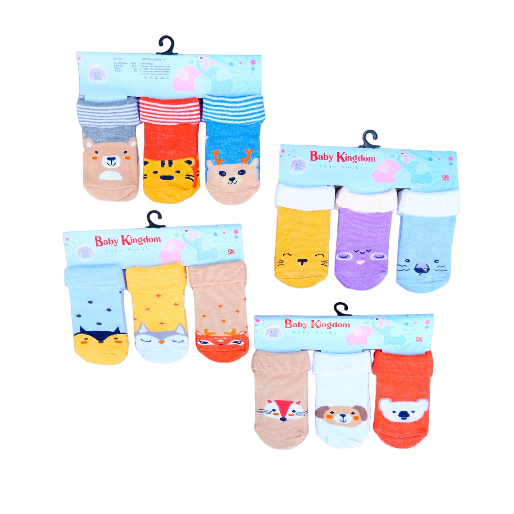 Kaos Kaki Bayi isi 3 Pasang Baby Kingdom SNI