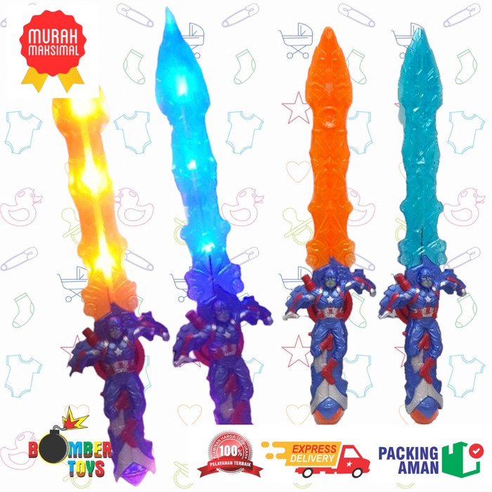 MAINAN PEDANG SUPERHERO KARAKTER MUSIC LAMPU LED batman optimus SWORD