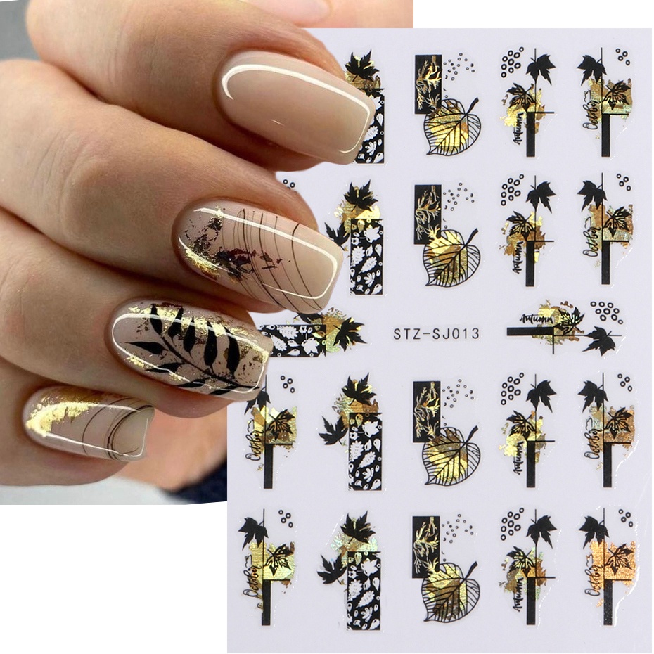 Stiker Kuku Motif Tekstur Bunga 3D Dengan Perekat Untuk Nail Art