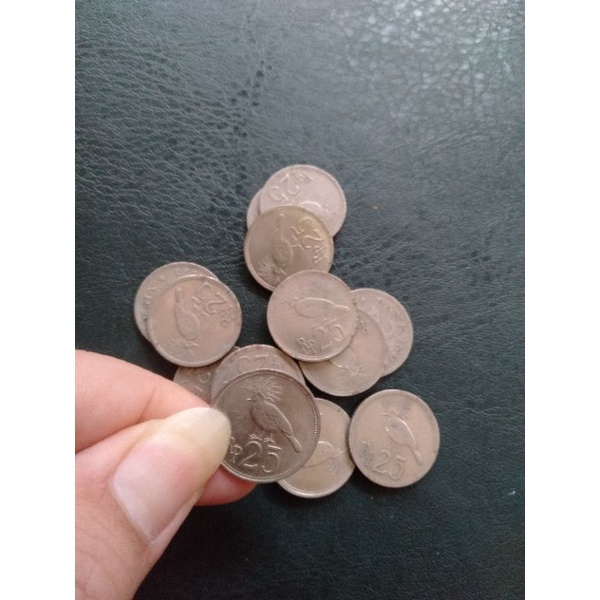 koin logam 25 rupiah nikel burung rp25 emprit 1971