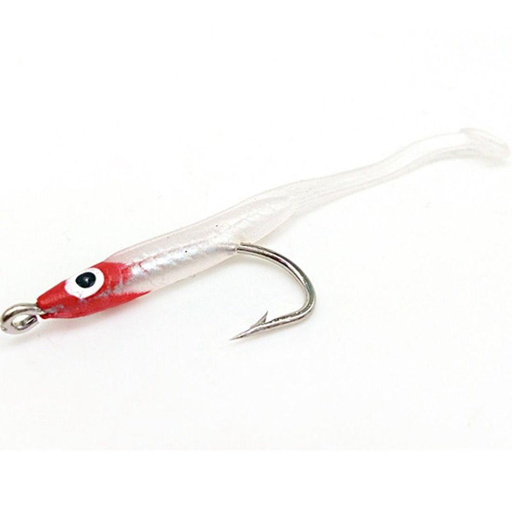 Preva 10pcs/lot Umpan Belut Ikan Luminous Tahan Lama 7cm/1g Lead Jig Head