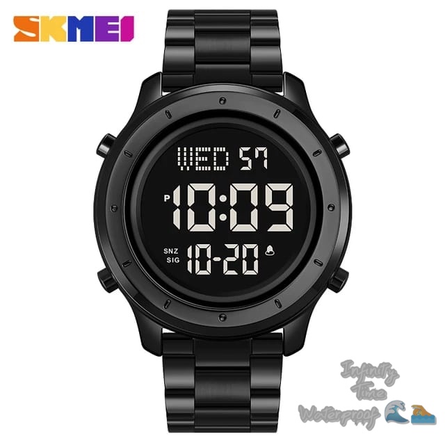 Jam Tangan Skmei 1864 Cowok Digital Rantai Stainless Kualitas Original Waterproof