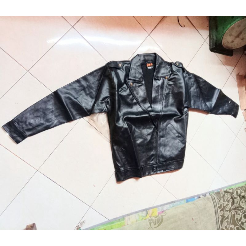 jaket kulit sintetis Merk saiko ,ukuran :LL / L M JAKET pria model Harley