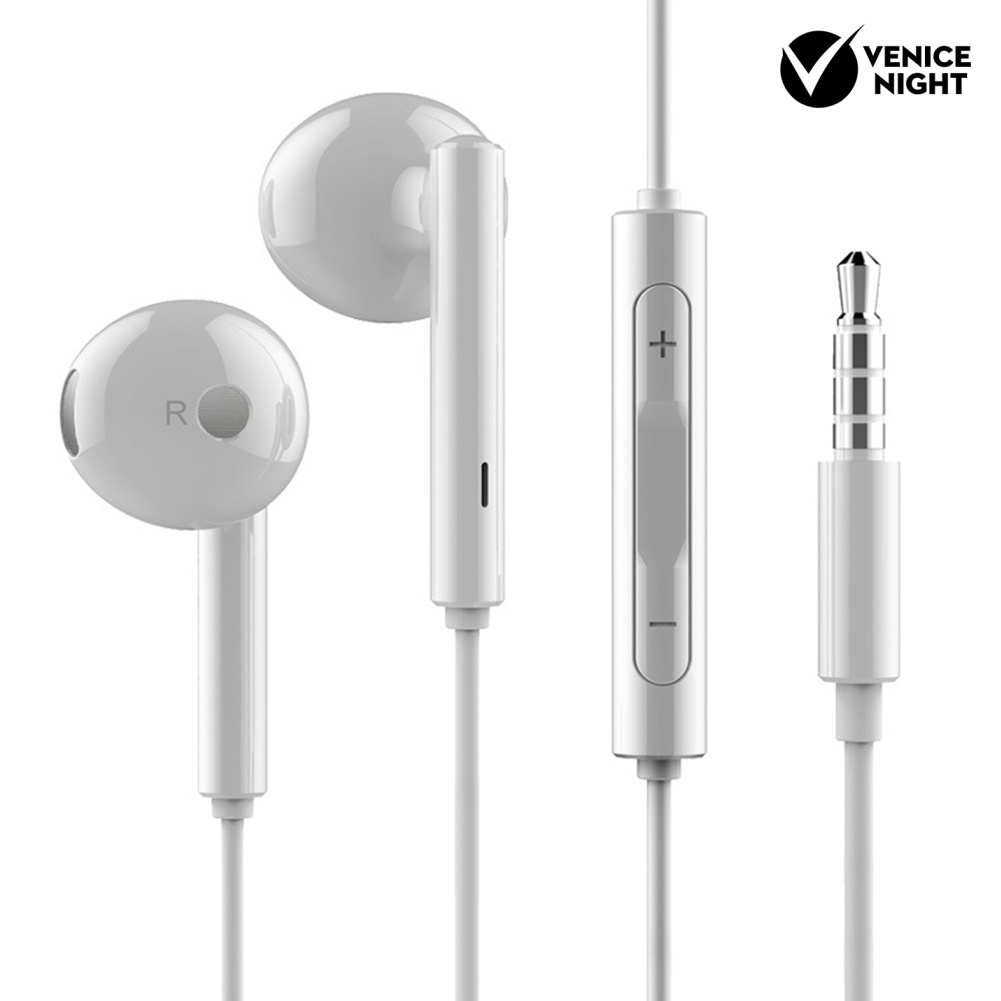 (VNEP) (Berkabel) 3.5mm Plug Setengah In-Ear HiFi Noise Reduction Earphone Headset dengan Mic