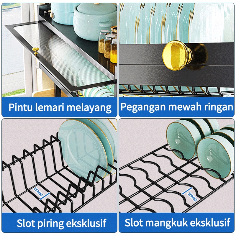 Rak Piring Wastafel Stainless Steel Multifungsi Rak Dapur Rak Rak Wastafel Dapur Kokoh Rak Piring Anti karat