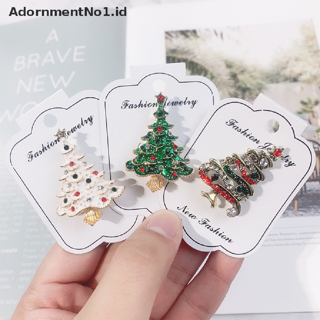 1pc Bros Pin Enamel Desain Rusa Snowman Santa Claus Pohon Natal Bahan Metal Untuk Dekorasi