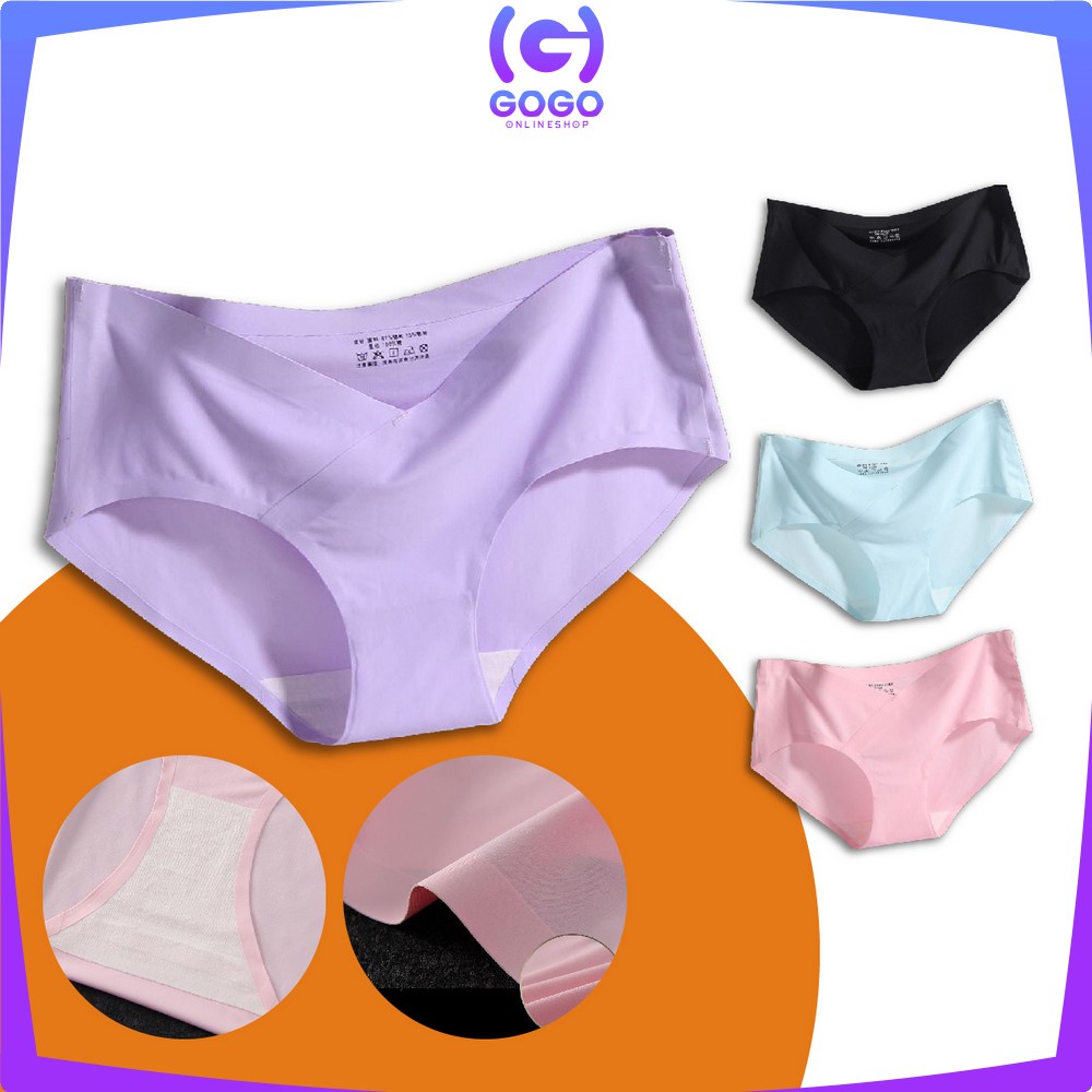 GOGO-P37 Celana Dalam Seamless Wanita V Shape Low Waist Panties CD Kolor Perempuan