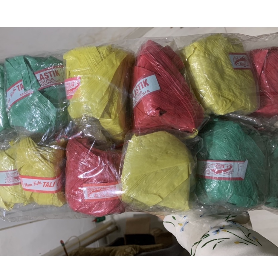 Tali plastik rafia warna warni/Tali Rafiah/Tali Rafia /Tali Rumput Jepang Kuning