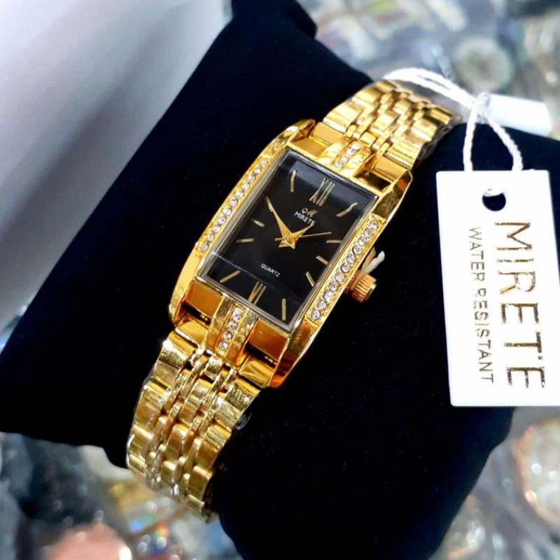 [Hot Sales] MKRETE quartz jam tangan wanita terbaru 2022 anti air original gaya korea kasual arloji kecil  jam tangan cewek hitam rosgold_Mirete