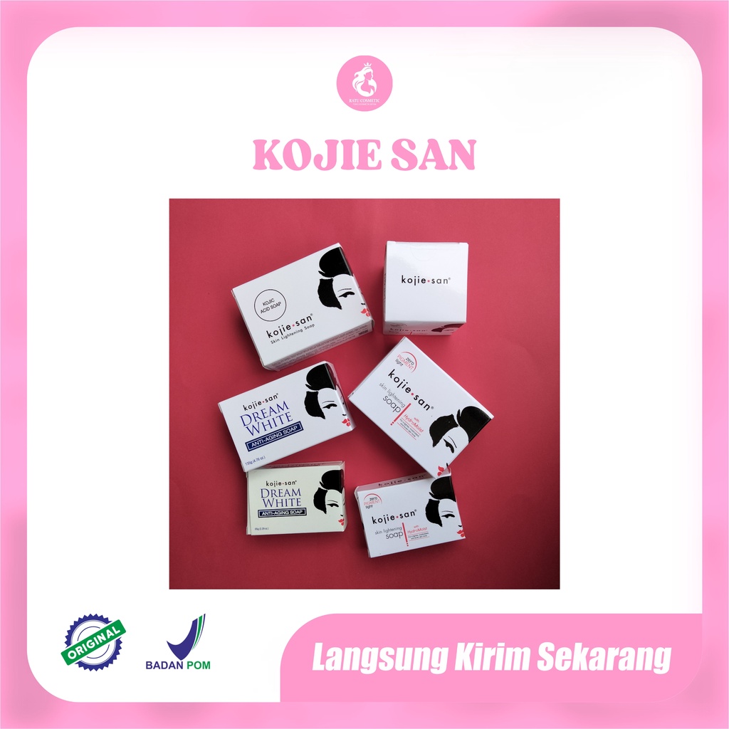 KOJIE SAN LIGHTENING-HYDRO MOIST-ANTI AGING-ACID SOAP-FACE CREAM sabun collagen pemutih badan dan muka|65GR|135GR|30GR