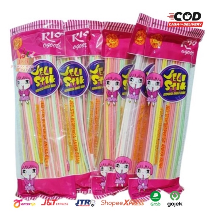 ( JSO ) Permen Jeli Stik JUMBO Aneka Rasa Buah Jelly Stick Permen Rasa Buah Permen Sedotan Jeli Stick Snack Jadoel Cemilan Anak Murah