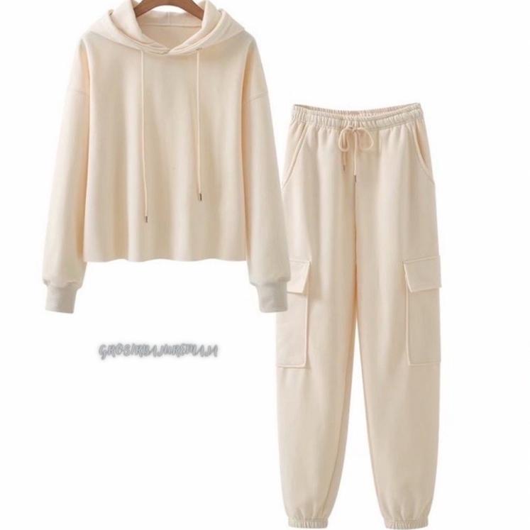 Chekout Nala set - Pakaian wanita - setelan wanita - set wanita - setelan hoodie - set olahraga - on